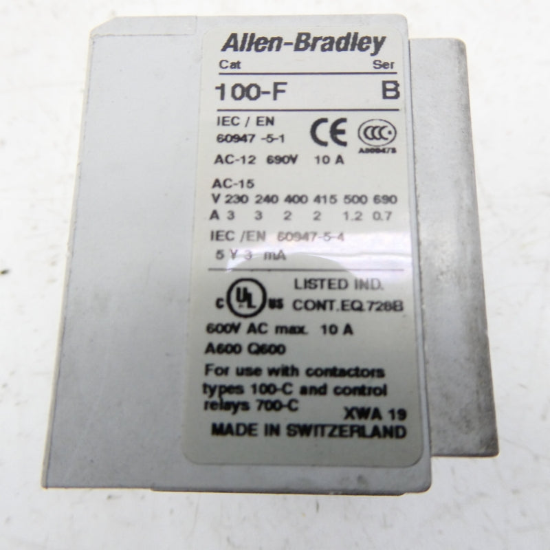 ALLEN BRADLEY 100-FAB40 SER. B 600VAC 10A NSNP