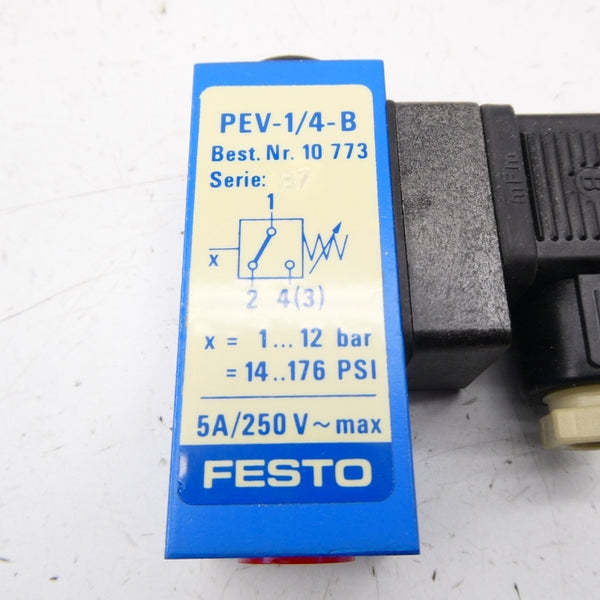 FESTO PEV-1/4-B 10773 250V 5A 14-176PSI NSMP
