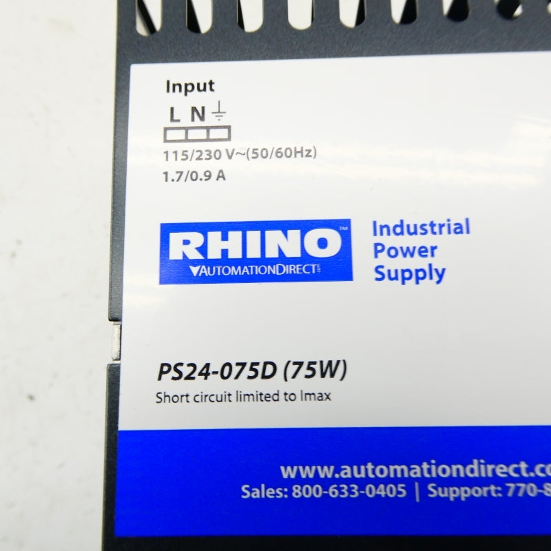 RHINO PS24-075D 115/230V 1.7/0.9A NSMP