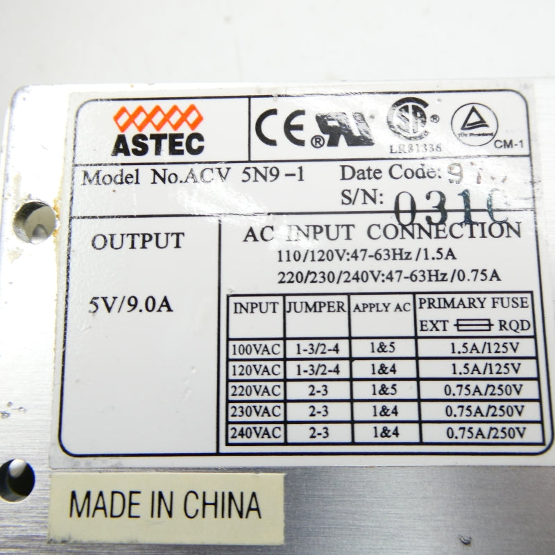 ASTEC ACV5N9-1 110/120V 1.5A NSNP