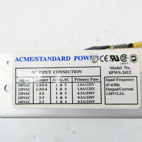 ACME SPWS-2412 240VAC 0.5A UNMP