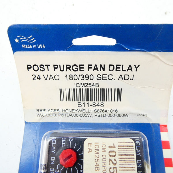 ICM CONTROLS ICM254B 24VAC 180/390S NSMP