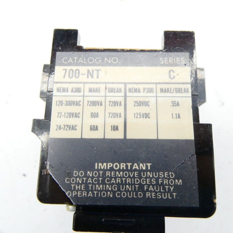 ALLEN BRADLEY 700-NT SER. C 120-300VAC (AS PICTURED) NSNP