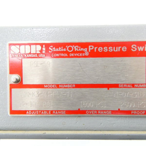 SOR 6NN-K3-N4-F1A-TT 12-100PSI NSNP