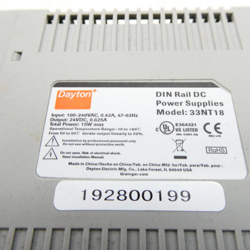 DAYTON 33NT18 100-240VAC 0.42A NSNP
