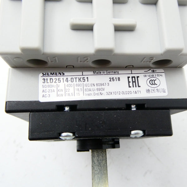 SIEMENS 3LD2514-0TK51 690V 63A NSNP