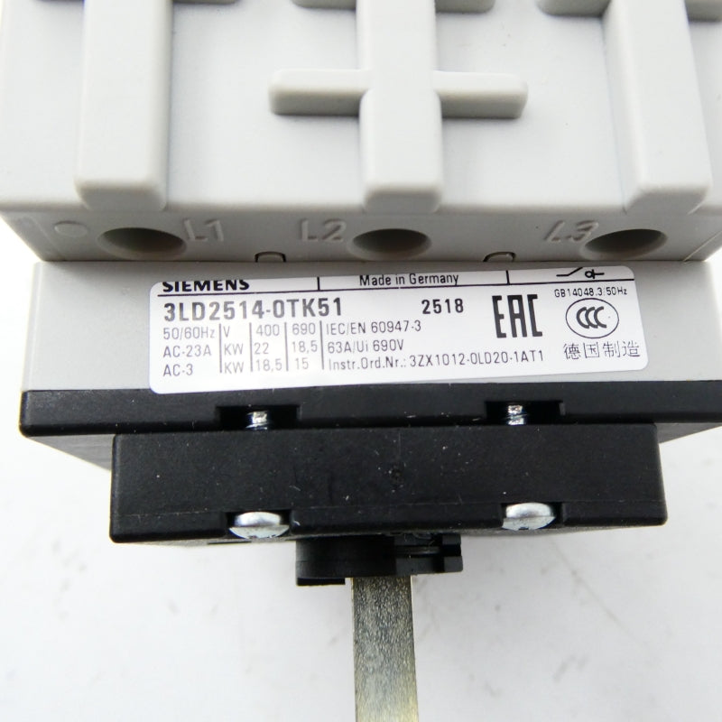 SIEMENS 3LD2514-0TK51 690V 63A NSNP