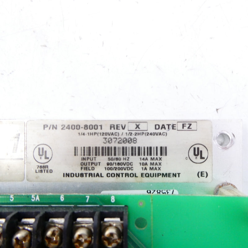 INDUSTRIAL CONTROL EQUIPMENT 2400-8001 120/240VAC REV. X UNMP