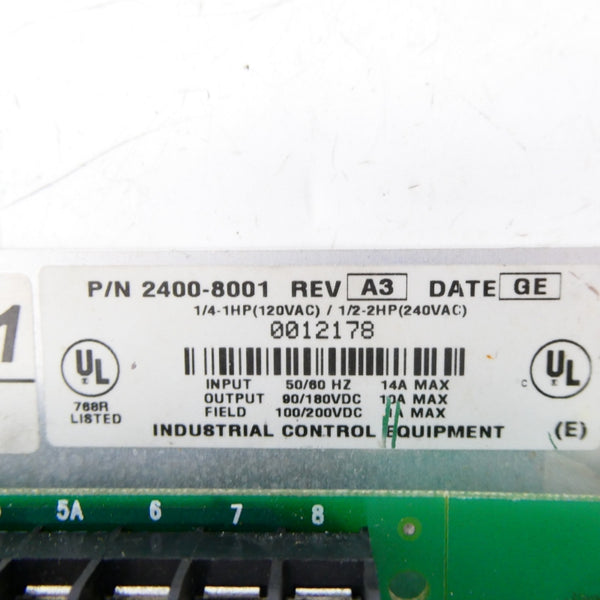 INDUSTRIAL CONTROL EQUIPMENT 2400-8001 120/240VAC REV. A3 UNMP