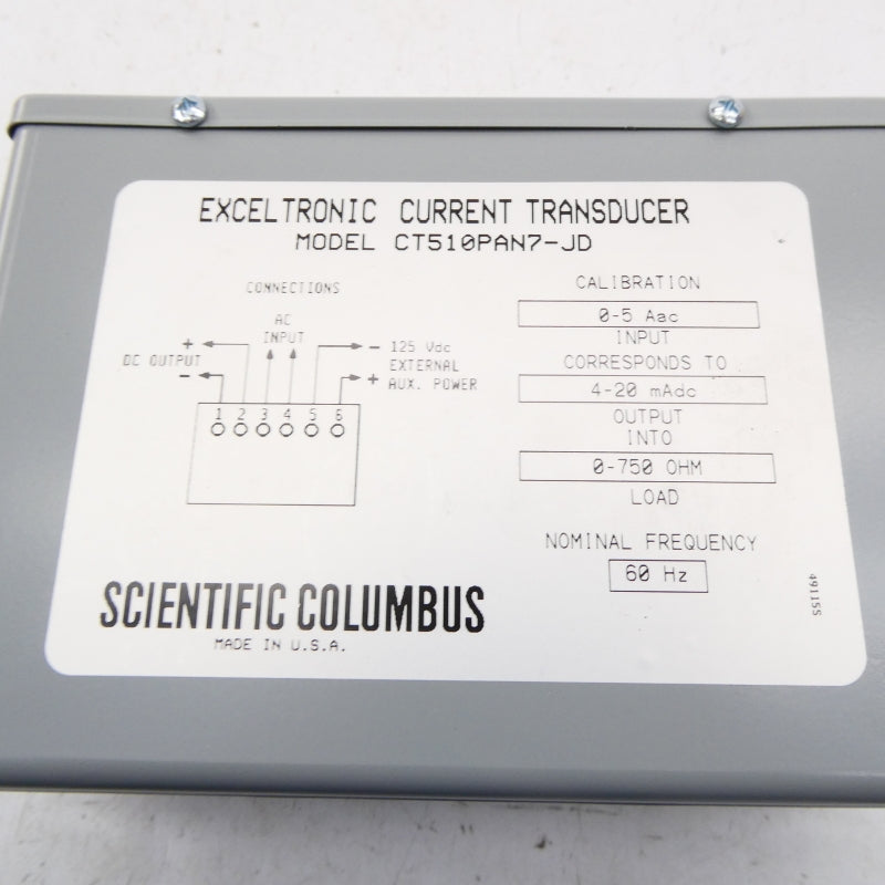 SCIENTIFIC COLUMBUS CT510PAN7-JD 125VDC NSNP