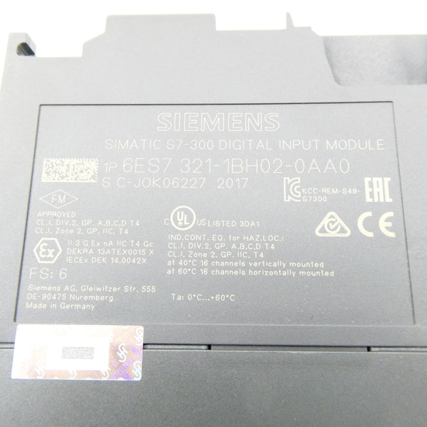 SIEMENS 6ES7 321-1BH02-0AA0 24VDC NSNP
