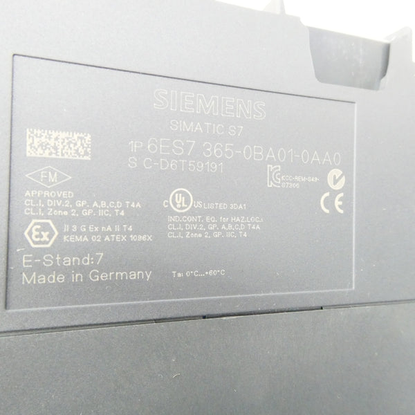 SIEMENS 6ES7 365-0BA01-0AA0 NSMP