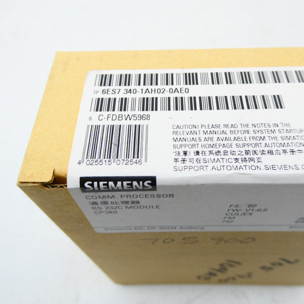 SIEMENS 6ES7 340-1AH02-0AE0 NSFS