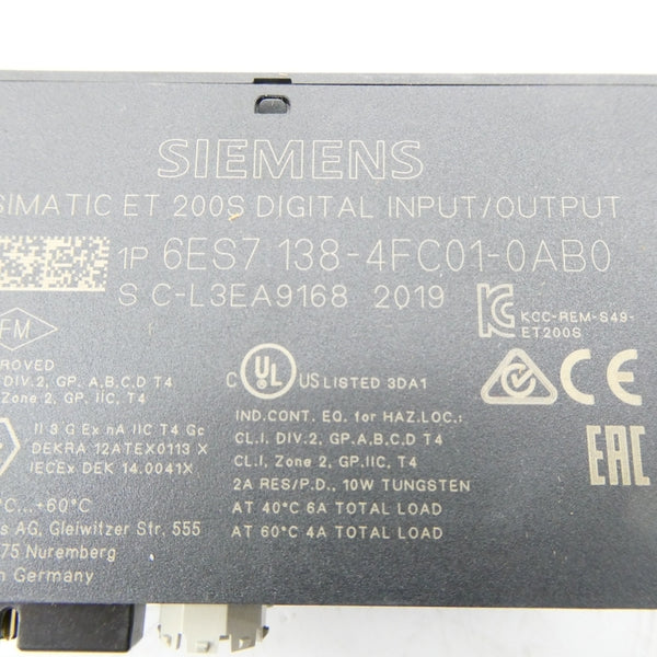 SIEMENS 6ES7 138-4FC01-0AB0 24VDC 2A NSMP