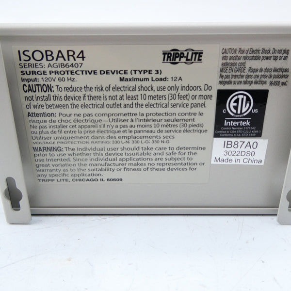 TRIPP-LITE ISOBAR4 120V 12A NSMP