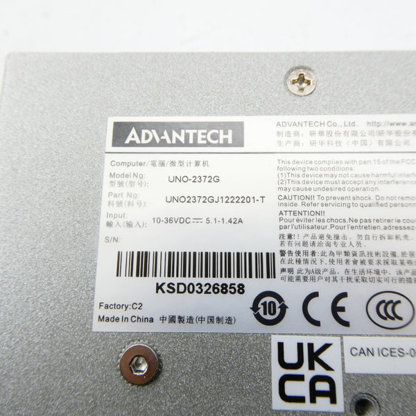 ADVANTECH UNO2372GJ1222201-T UNO-2372G 10-36VDC 1.42-5.1A NSNP