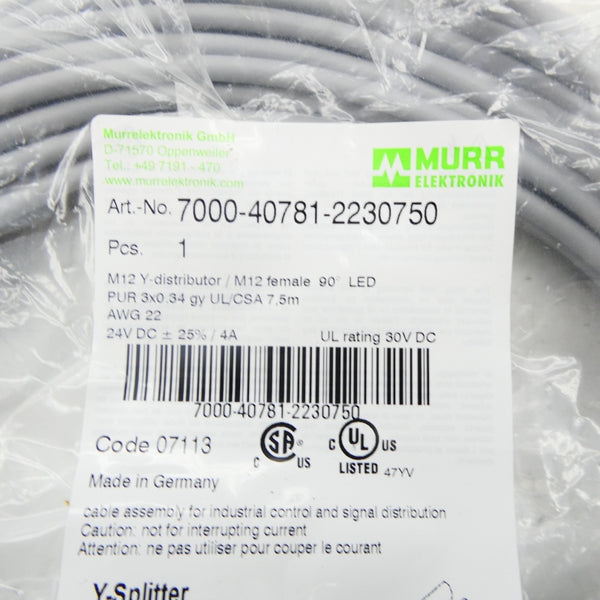 MURR ELEKTRONIK 7000-40781-2230750 24VDC 4A NSMP