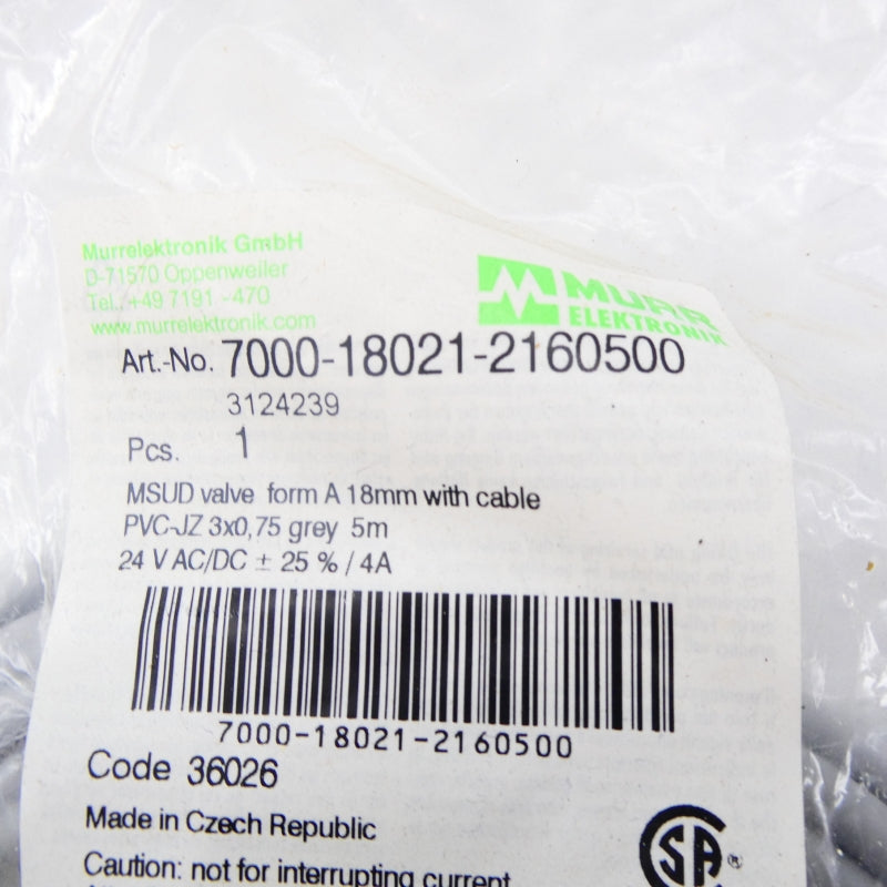 MURR ELEKTRONIK 7000-18021-2160500 24VAC/DC 4A NSMP