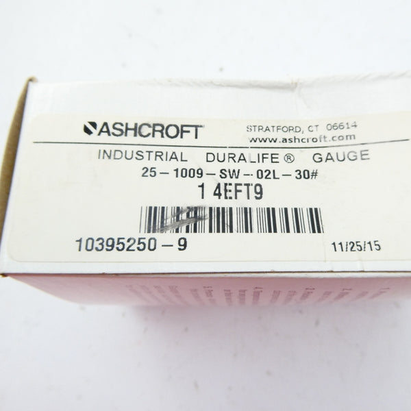 ASHCROFT 25-1009-SW-02L-30# 30PSI NSMP