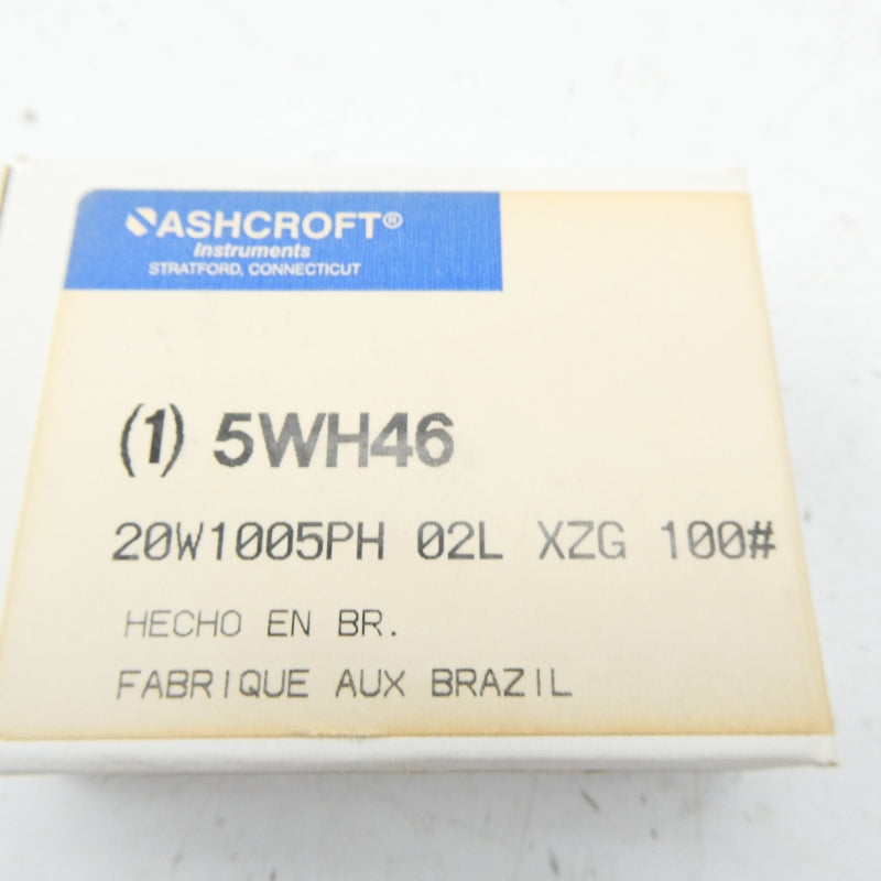 ASHCROFT 20W1005PH 02L XZG 100# 5WH46 0-100PSI NSMP