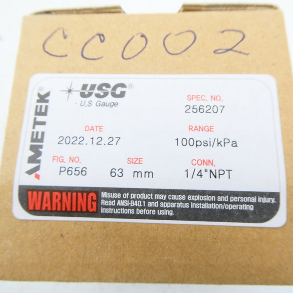 AMETEK 256207 100PSI 63MM NSMP
