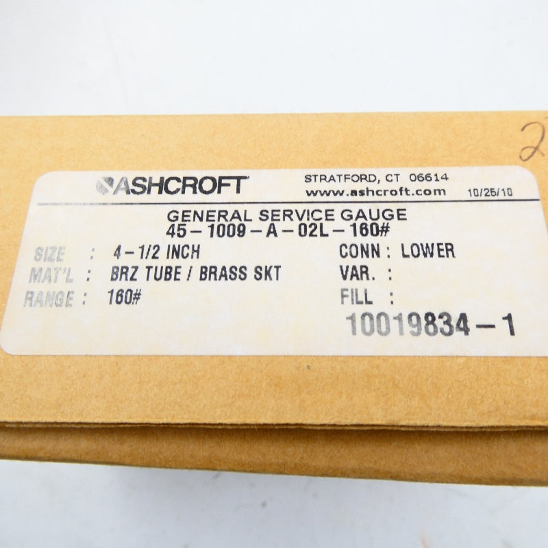 ASHCROFT 45-1009-A-02L-160# 160PSI 4-1/2" NSMP