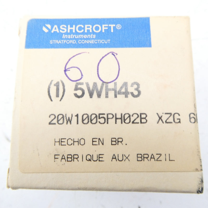 ASHCROFT 20W1005PH02B XZG 60# 5WH43 60PSI NSMP