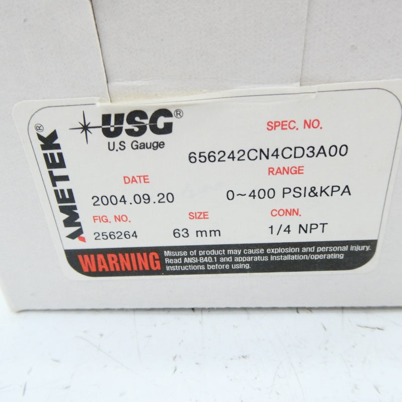 AMETEK 256264 656242CN4CD3A00 0-400PSI 63MM NSMP