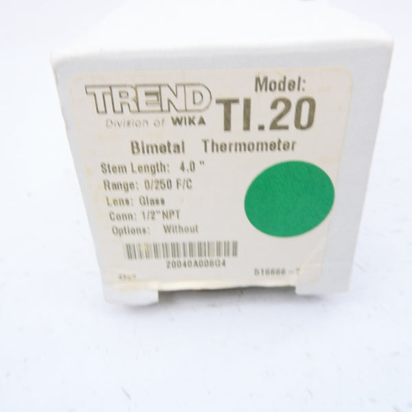 WIKA 20040A006G4 TI.20 0/250'F/'C 4.0" NSMP