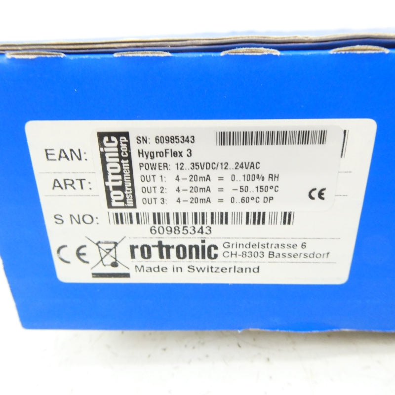 ROTRONIC HYGROFLEX3 60985343 12-24VAC NSMP