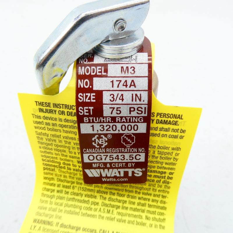 WATTS M3 174A 75PSI 3/4" NSNP