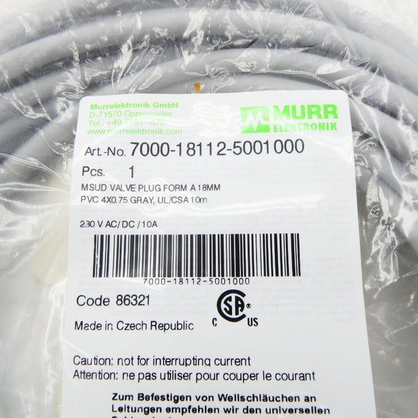 MURR ELEKTRONIK 7000-18112-5001000 230VAC/DC 10A NSMP