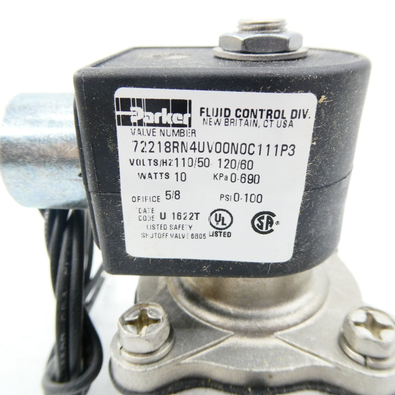 PARKER 72218RN4UV00N0C111P3 110/120V 0-100PSI 5/8" NSMP