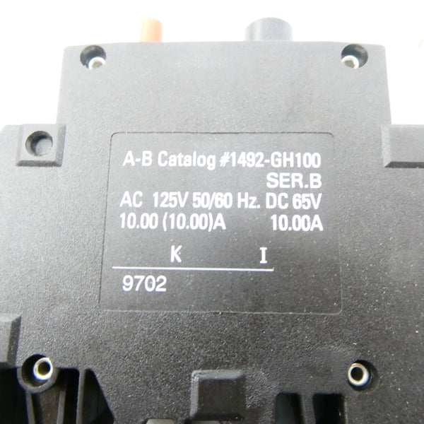 ALLEN BRADLEY 1492-GH100 SER. B 125VAC 10.0A (GY/BL) NSMP