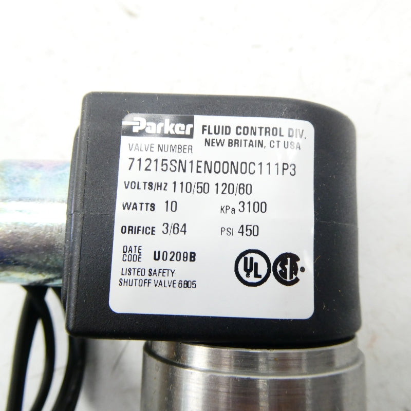 PARKER 71215SN1EN00N0C111P3 110/120V 450PSI NSMP