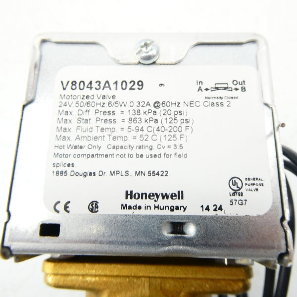 HONEYWELL V8043A1029/U 24V 0.32A 125PSI NSMP