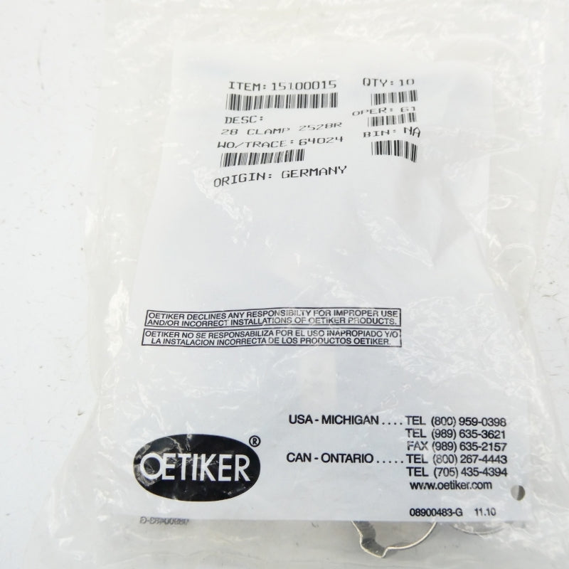 OETIKER 15100015 (PKG OF 10) NSMP