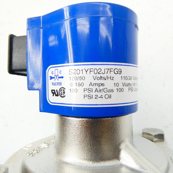 GC VALVES S201YF02J7FG9 110/120V 0.150A 100PSI 1" NSMP