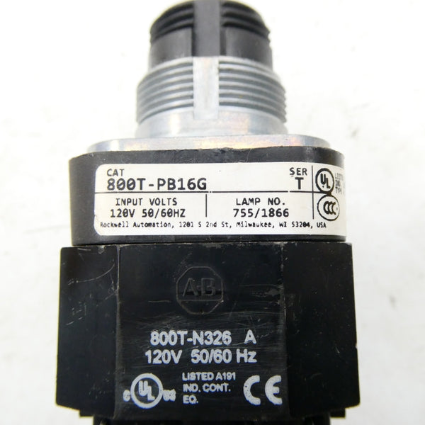 ALLEN BRADLEY 800T-PB16G SER. T 120V (AS PICTURED) NSNP