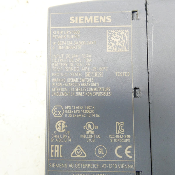 SIEMENS 6EP4134-3AB00-2AY0 24VDC 12.4A NSNP
