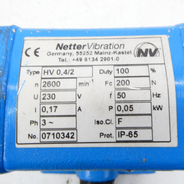 NETTER VIBRATION HV0.4/2 230V 0.17A NSNP