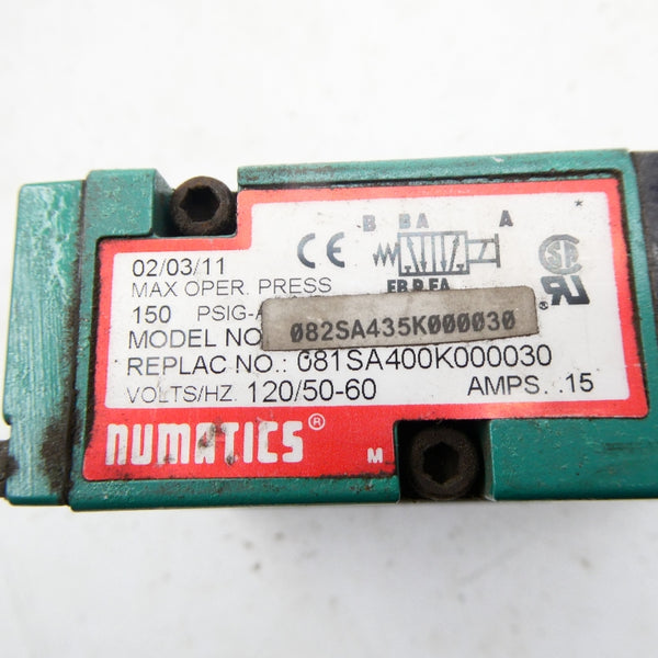 NUMATICS 082SA435K000030 120V .15A 150PSI NSNP