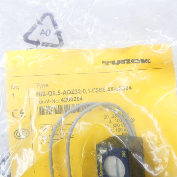 TURCK NI2-Q6.5-ADZ32-0.1-FSB5.4X4/S304 4200204 20-250VAC NSMP