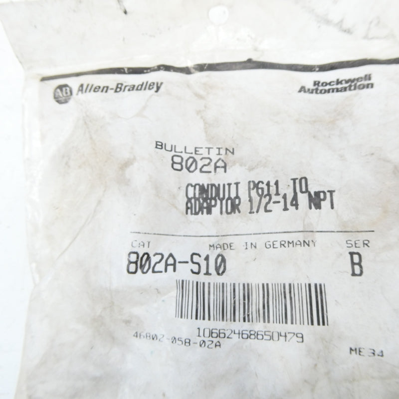 ALLEN BRADLEY 802A-S10 SER. B NSMP