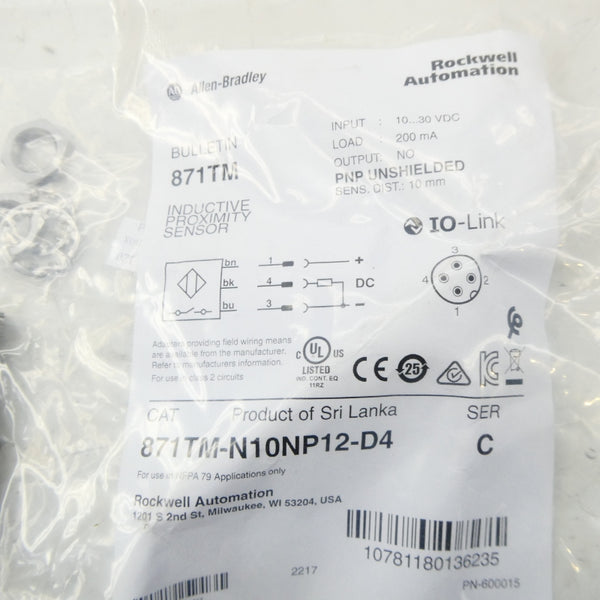 ALLEN BRADLEY 871TM-N10NP12-D4 SER. C 10-30VDC NSMP