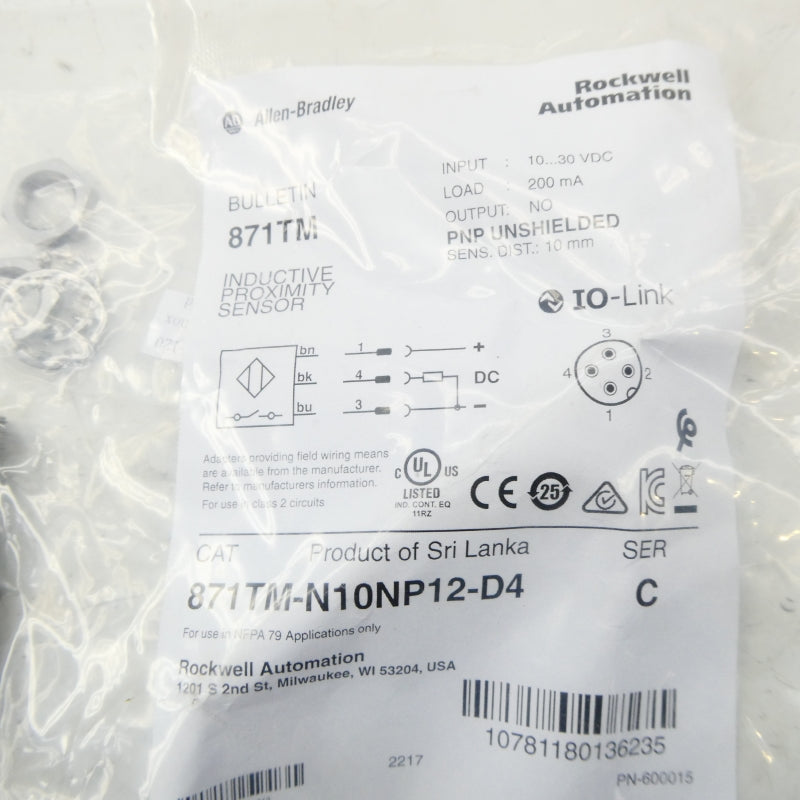 ALLEN BRADLEY 871TM-N10NP12-D4 SER. C 10-30VDC NSMP