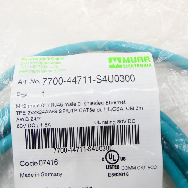 MURR ELEKTRONIK 7700-44711-S4U0300 60VDC 1.5A NSMP