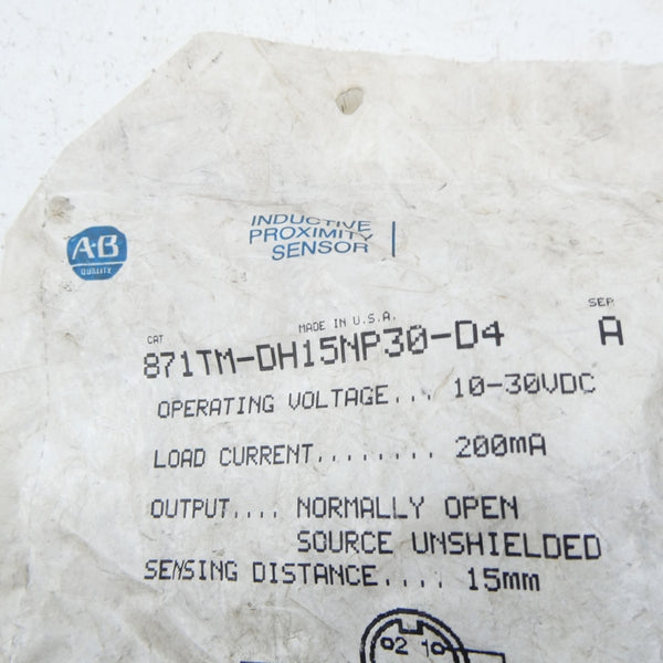 ALLEN BRADLEY 871TM-DH15NP30-D4 SER. A 10-30VDC NSMP