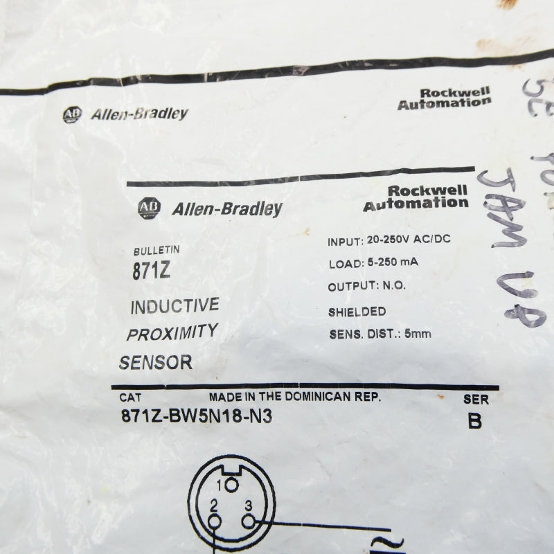 ALLEN BRADLEY 871Z-BW5N18-N3 SER. B 20-250VAC/DC NSMP