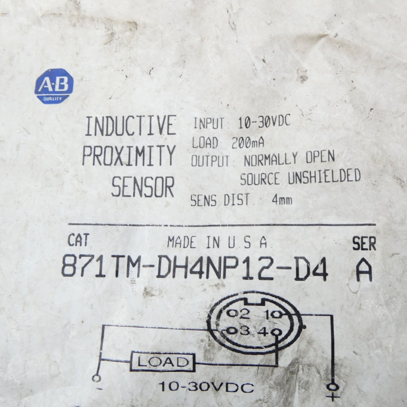 ALLEN BRADLEY 871TM-DN4NP12-D4 SER. A 10-30VDC NSMP